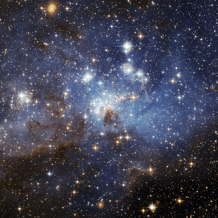 straordinaria immagine dell'associazione stellare LH 95