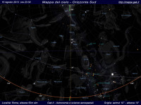Mappa del cielo del mese di Agosto 2013 Mappa del cielo del mese di Agosto 2013 - Visuale orizzonte Sud, mappa a colori
