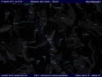 Mappa del cielo del mese di Agosto 2013 Mappa del cielo del mese di Agosto 2013 - Visuale orizzonte Zenit, mappa a colori