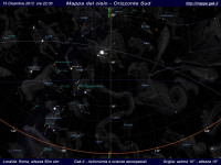 Mappa del cielo del mese di Dicembre 2013 Mappa del cielo del mese di Dicembre 2013 - Visuale orizzonte Sud, mappa a colori