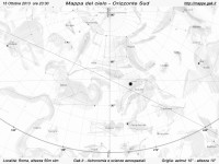Mappa del cielo del mese di Ottobre 2013 Mappa del cielo del mese di Ottobre 2013 - Visuale orizzonte Sud, mappa in bianco e nero (per la stampa)