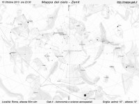 Mappa del cielo del mese di Ottobre 2013 Mappa del cielo del mese di Ottobre 2013 - Visuale orizzonte Zenit, mappa in bianco e nero (per la stampa)