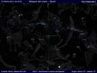 Mappa del cielo del mese di Ottobre 2013 Mappa del cielo del mese di Ottobre 2013 - Visuale orizzonte Zenit, mappa a colori