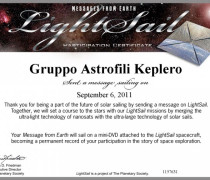 Scrivi il tuo nome sulla sonda spaziale “Light Sail” !